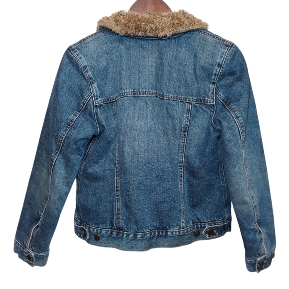 Y2K Gap Faux-Fur Lined Denim Jean Jacket Small - Picture 5 of 8